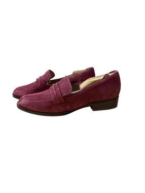 27 Edit Women's Caroline Suede Slip-On Loafers Size 11 Burgundy Comfort Colorful